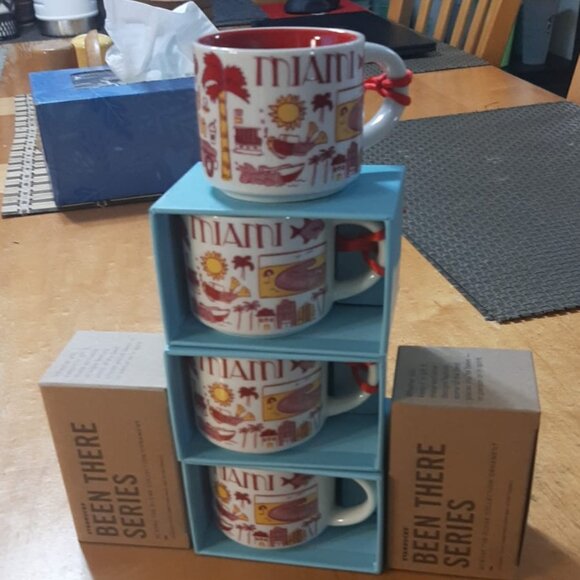 Starbucks Ornament Mug, MIAMI, « Been There » Collection, New 14 oz each - Picture 14 of 14